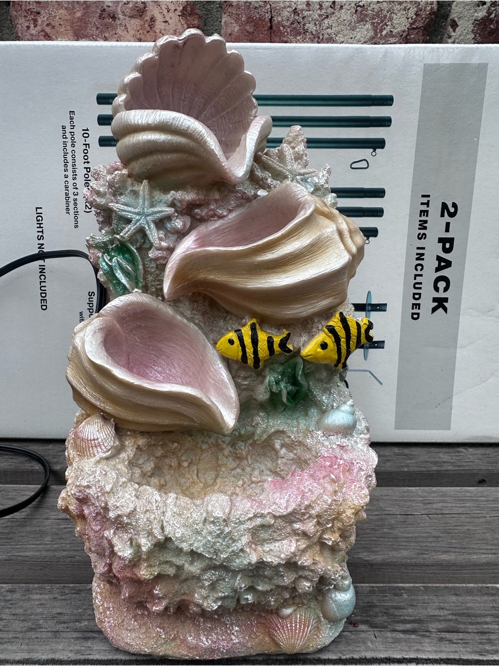 Seashell Coral Accent Sculpture - Pink and Pearl Home Water Fountain